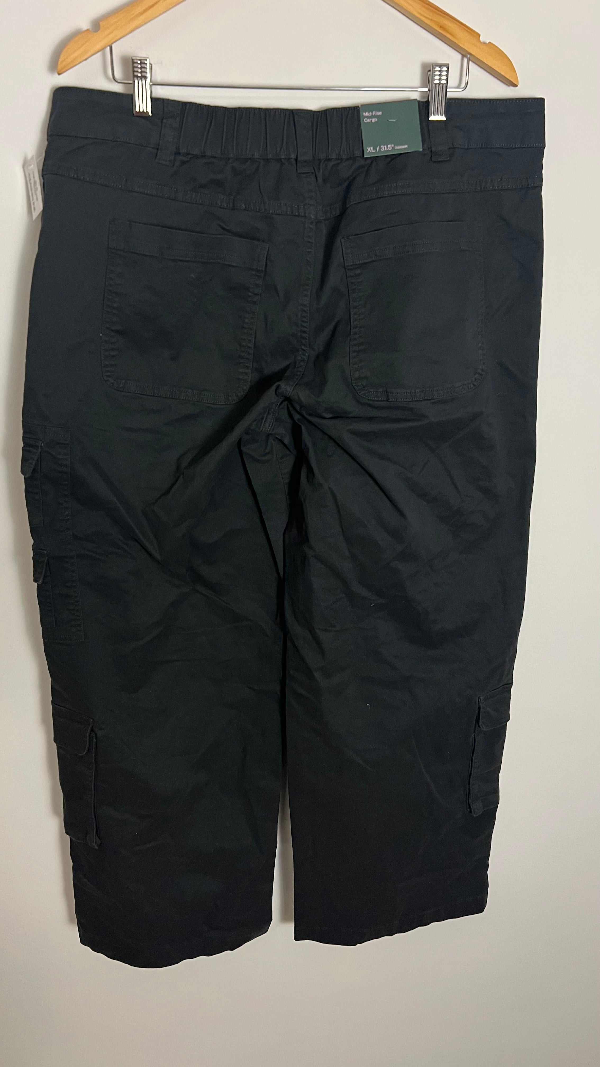 Black Wide-Leg Utility Cargo Pants Wild Fable Size XL