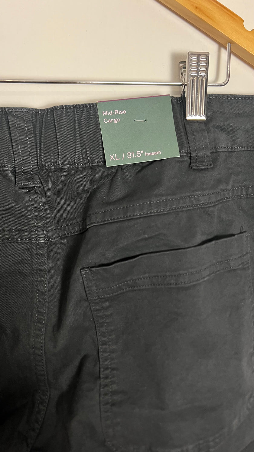 Black Wide-Leg Utility Cargo Pants Wild Fable Size XL