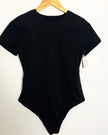 Auden 4-Way Stretch Short-Sleeve Bodysuit in black Size Large