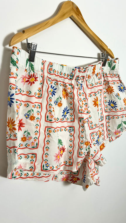 Floral Postcard Poplin Boxer Pajama Shorts Old Navy Size XL