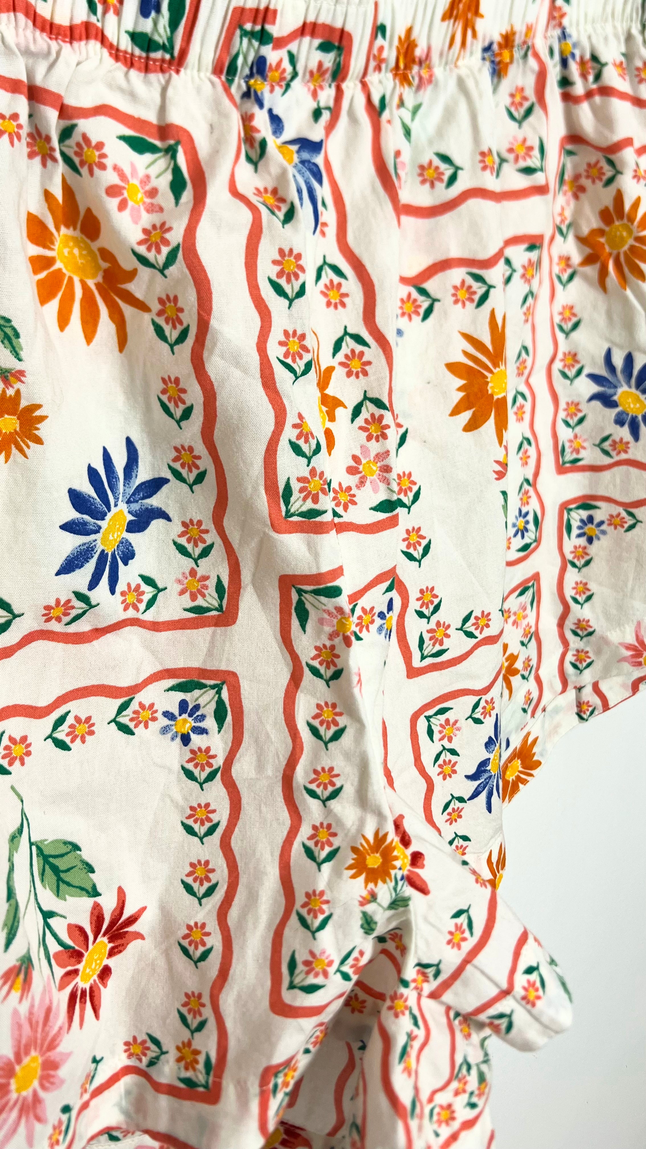 Floral Postcard Poplin Boxer Pajama Shorts Old Navy Size XL