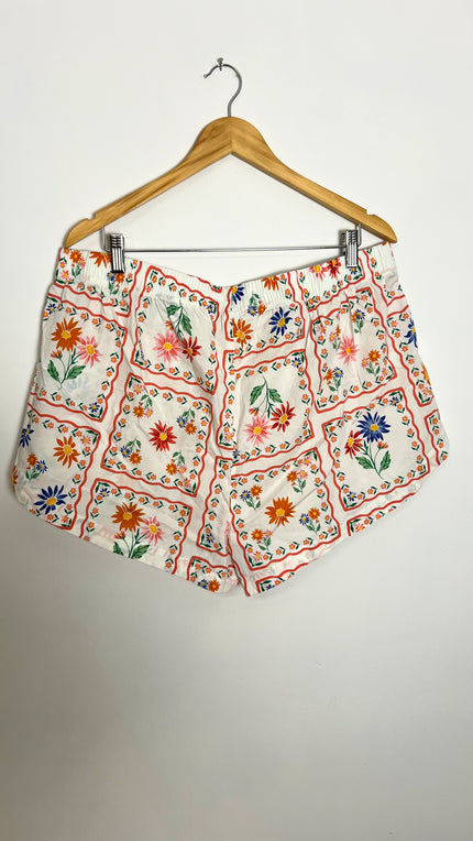 Floral Postcard Poplin Boxer Pajama Shorts Old Navy Size XL