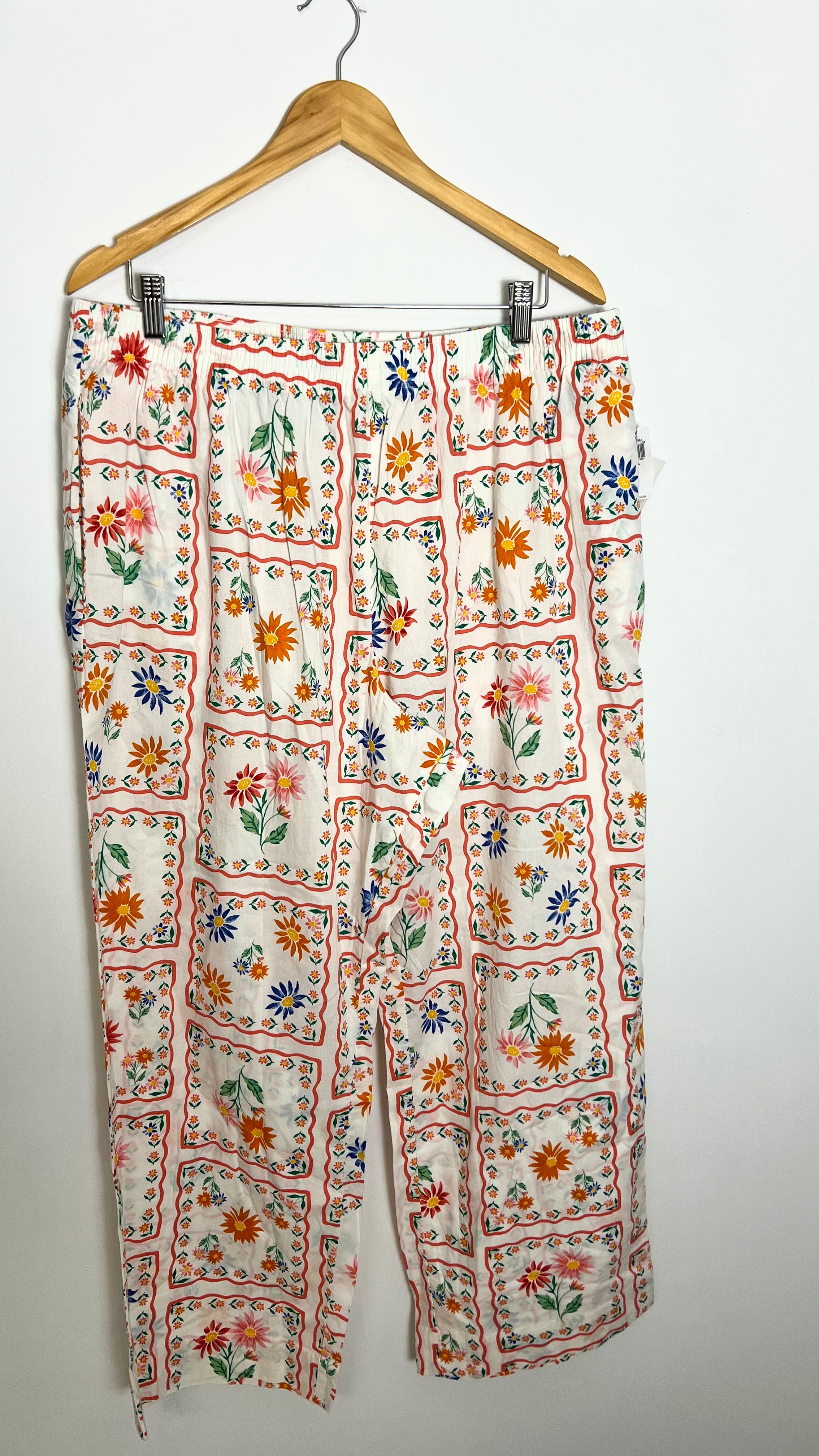 Floral Print Poplin Pajama Pants Old Navy Size XL
