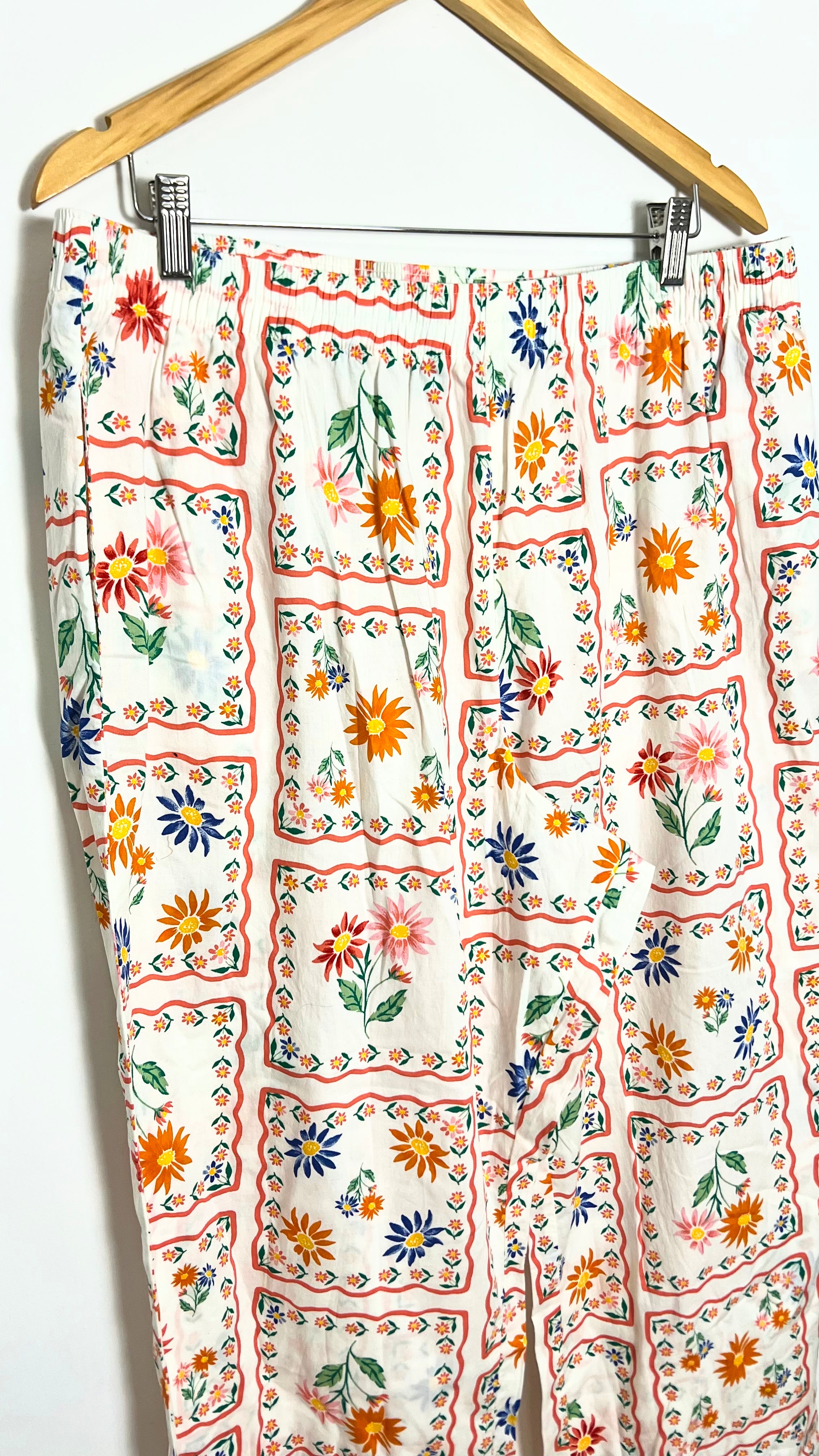 Floral Print Poplin Pajama Pants Old Navy Size XL