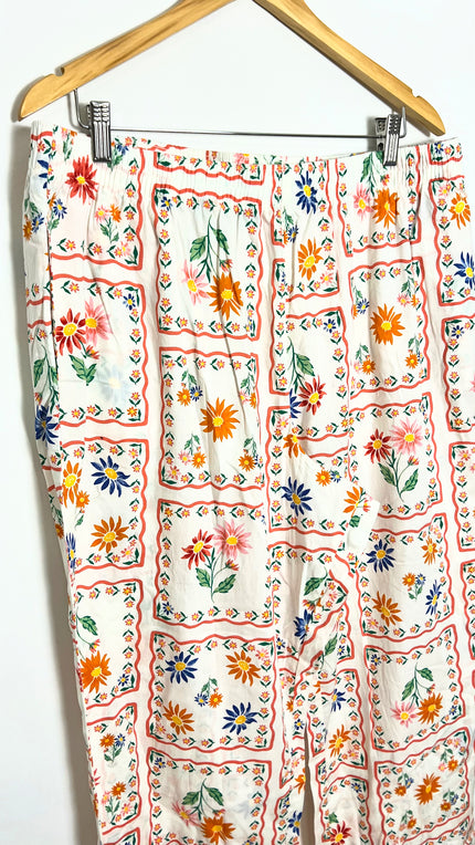 Floral Print Poplin Pajama Pants Old Navy Size XL