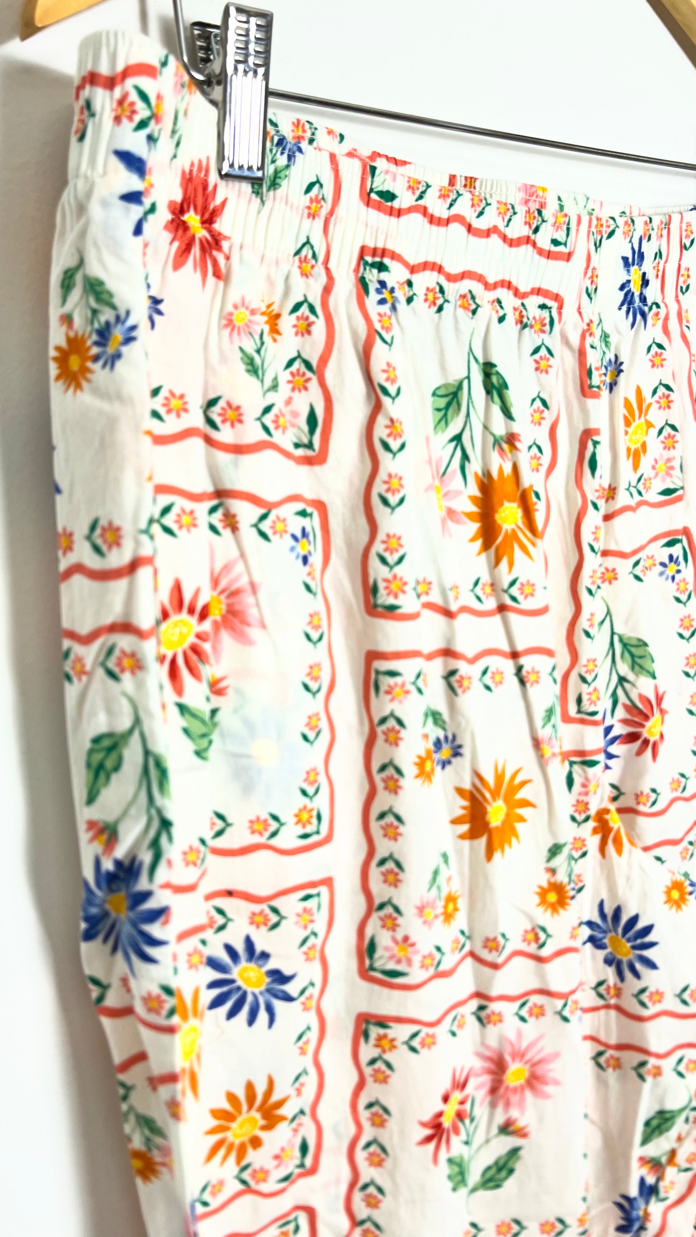 Floral Print Poplin Pajama Pants Old Navy Size XL