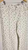 H&M High-Waisted Wide Leg Floral Print Jeans Size 14