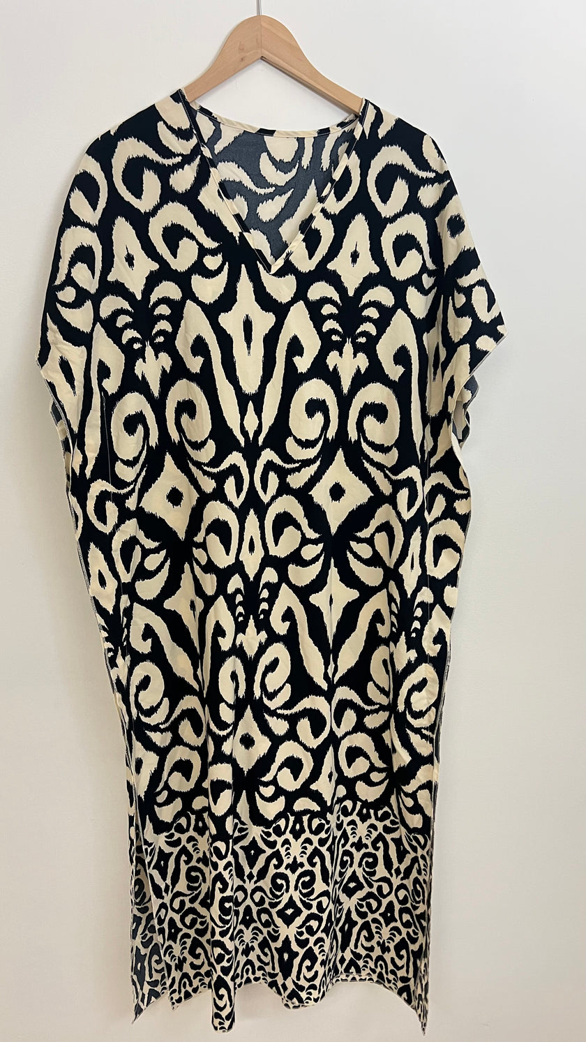 Ivory and Black Maxi Slip Dress Size OS