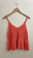 No Boundaries Coral Knit Button Tank Top Size XL
