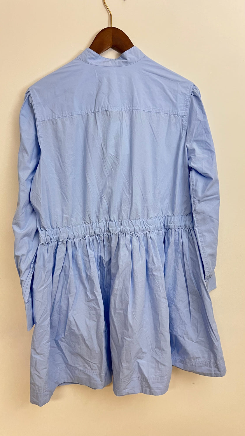 Free Assembly Light Blue Embroidered Long Sleeve Mini Dress Size Large