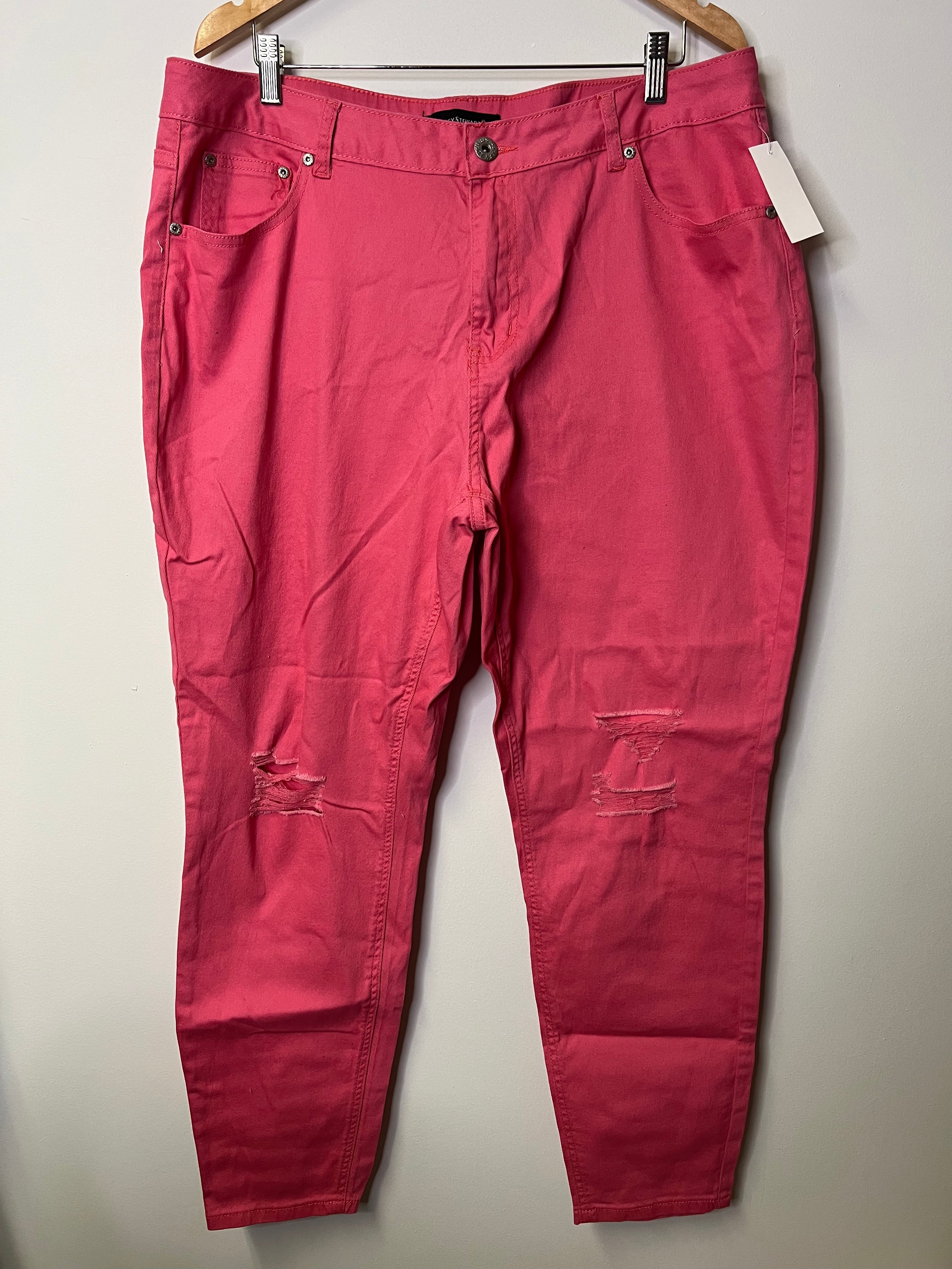 Ashley Stewart Women's Pink Stretch Skinny/Ankle Pants - Size 20