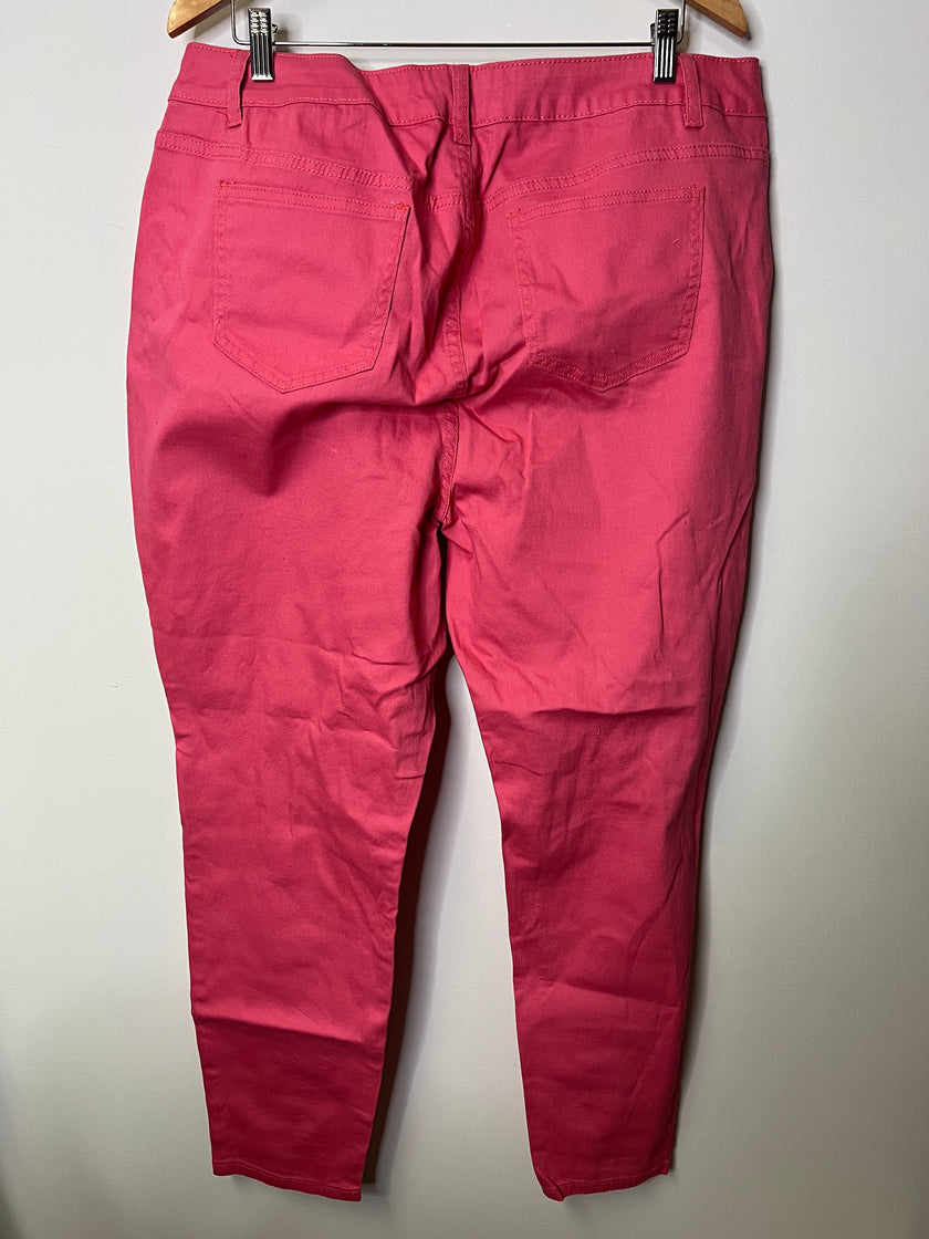 Ashley Stewart Women's Pink Stretch Skinny/Ankle Pants - Size 20