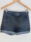 Dark Wash Mid-Rise Cuffed Shorts Time and Tru Size 6
