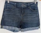 Dark Wash Mid-Rise Cuffed Shorts Time and Tru Size 6