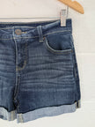 Dark Wash Mid-Rise Cuffed Shorts Time and Tru Size 6