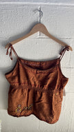 Levis Linen Babydoll Tank Top with Hand Crafted Embroidery Size XL