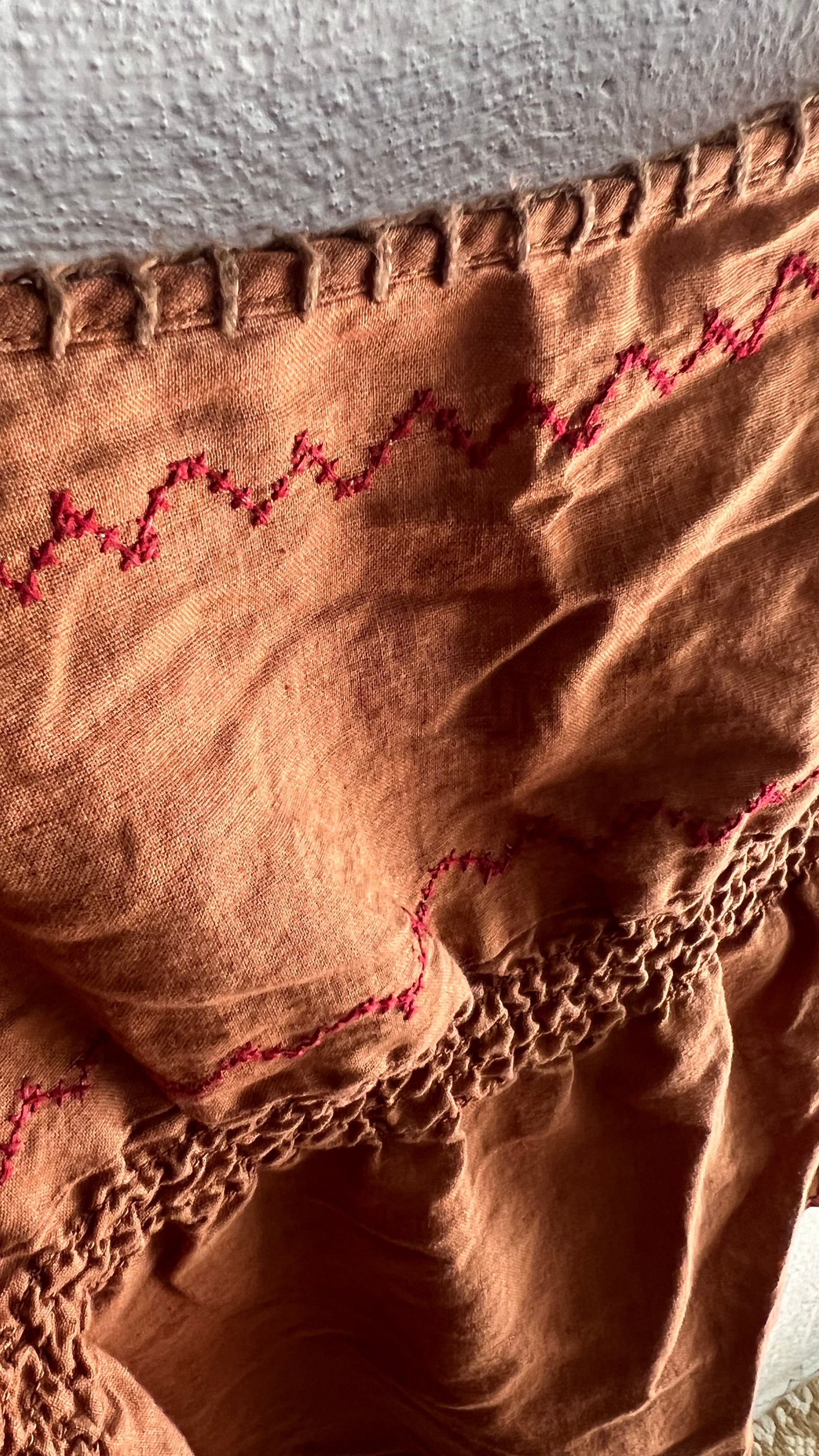 Levis Linen Babydoll Tank Top with Hand Crafted Embroidery Size XL