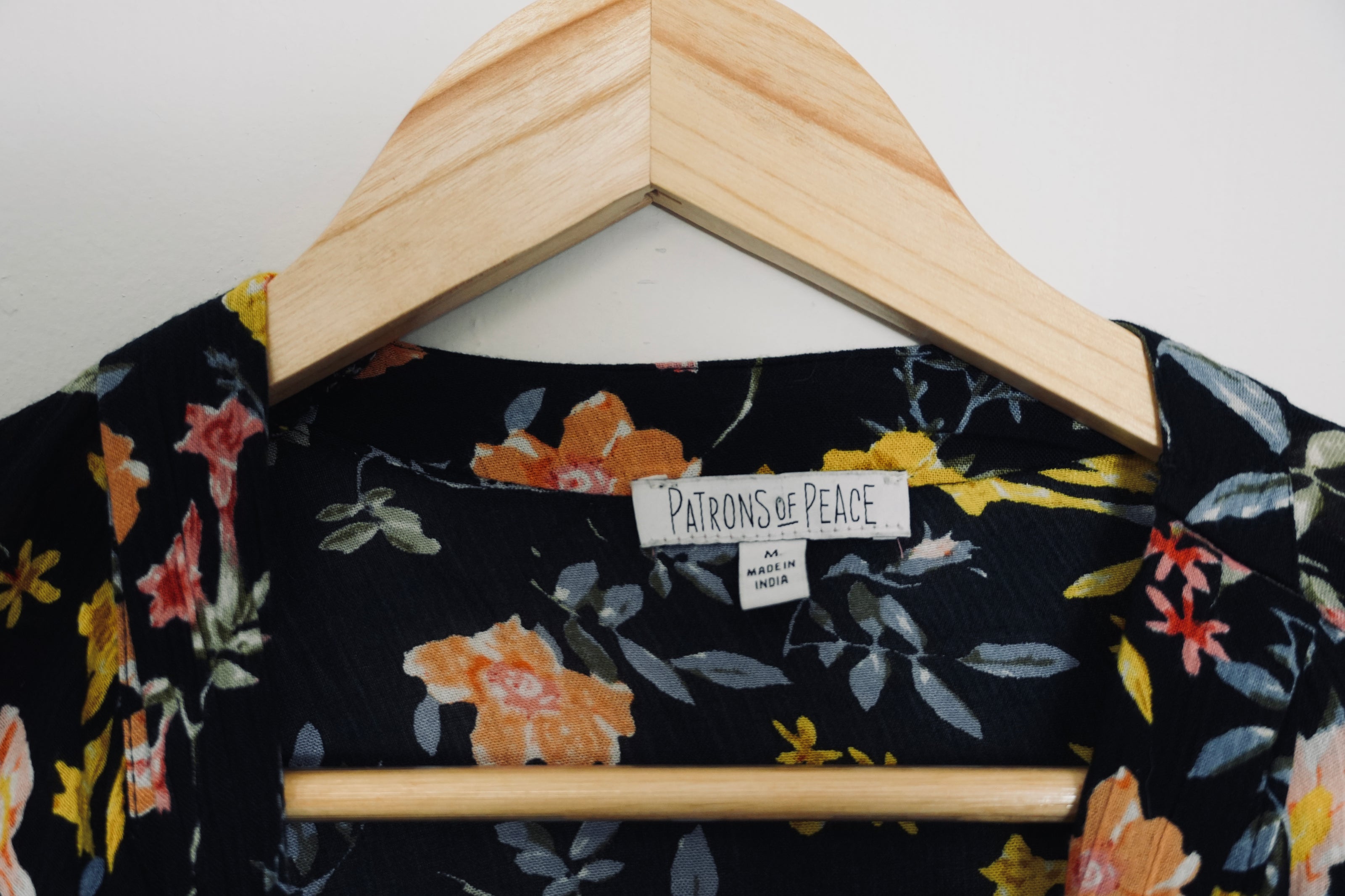 Patrons of Peace Black Floral Cardigan Size Medium