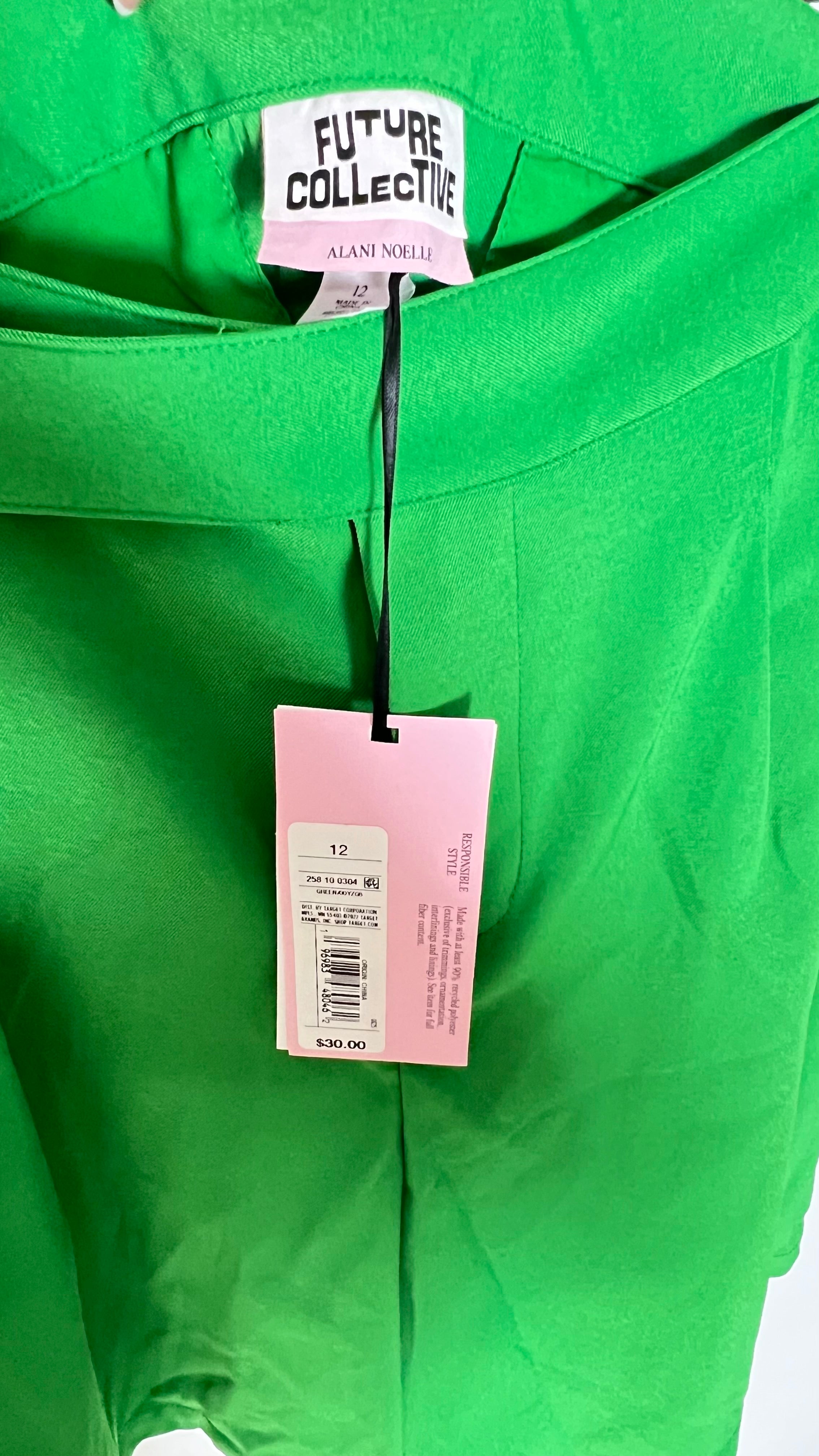Future Collective Alani Noelle Green Relaxed Trouser Shorts Size 12