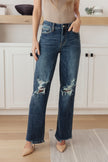 Judy Blue - Rose High Rise 90's Straight Jeans in Dark Wash