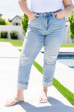 Judy Blue - Sam Mid Rise Star Pocket Boyfriend Jeans