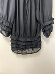 Ashro black ruffle long sleeve size 8