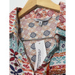 New Directions Button Up Shirt Womens XL Multicolor Boho Geometric Print Top