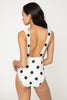 Beachy Keen Polka Dot Tied Plunge One-Piece Swimsuit