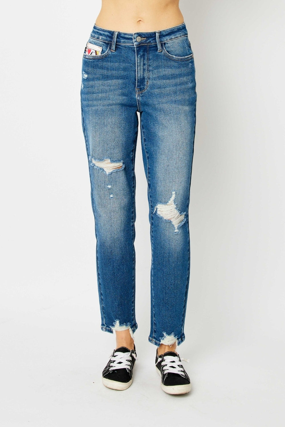 Judy Blue - Queen Of Hearts Coin Pocket BF Jeans