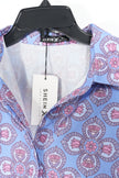 SHEIN X Maxi Dress Women Large Purple Pink Floral Medallion Long Sleeve Collared