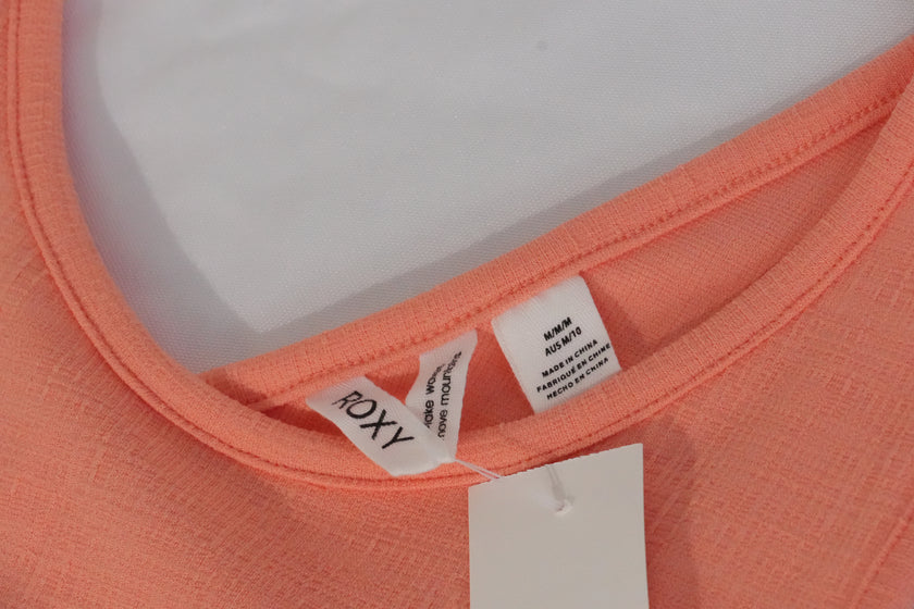 Roxy Maxi Dress Women Medium Peach Sleeveless Cut-Out Open Back Side Slit