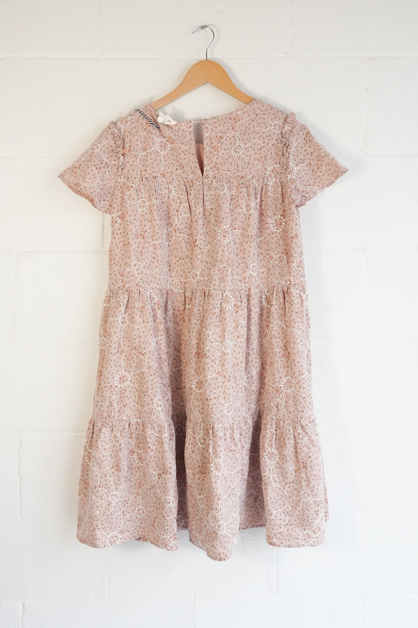 Hippington Mumford Dress Women Large Pink Floral Lace Babydoll Short Sleeve