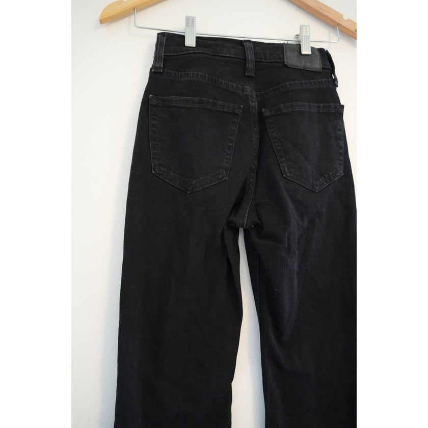 Aeropostale High Rise Flare Black Denim Jeans Size 000