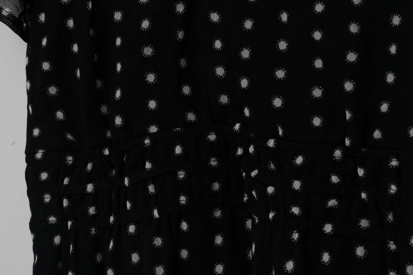 CATO Black and White Polka Dot A Line Midi Dress Size Medium