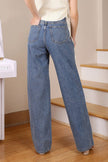 High-Waisted Relaxed Straight Denim Jeans