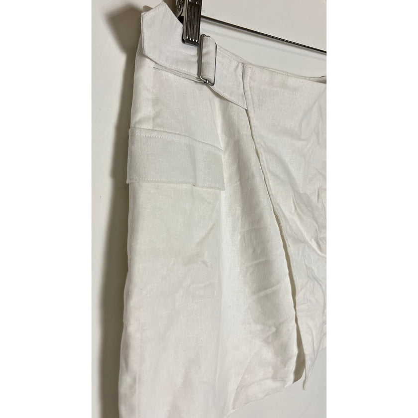 Scoop White Belted Envelope Mini Skirt Size 14