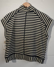 Callie Mac Striped Quarter Zip Vest Womens Large Navy White Sleeveless Top