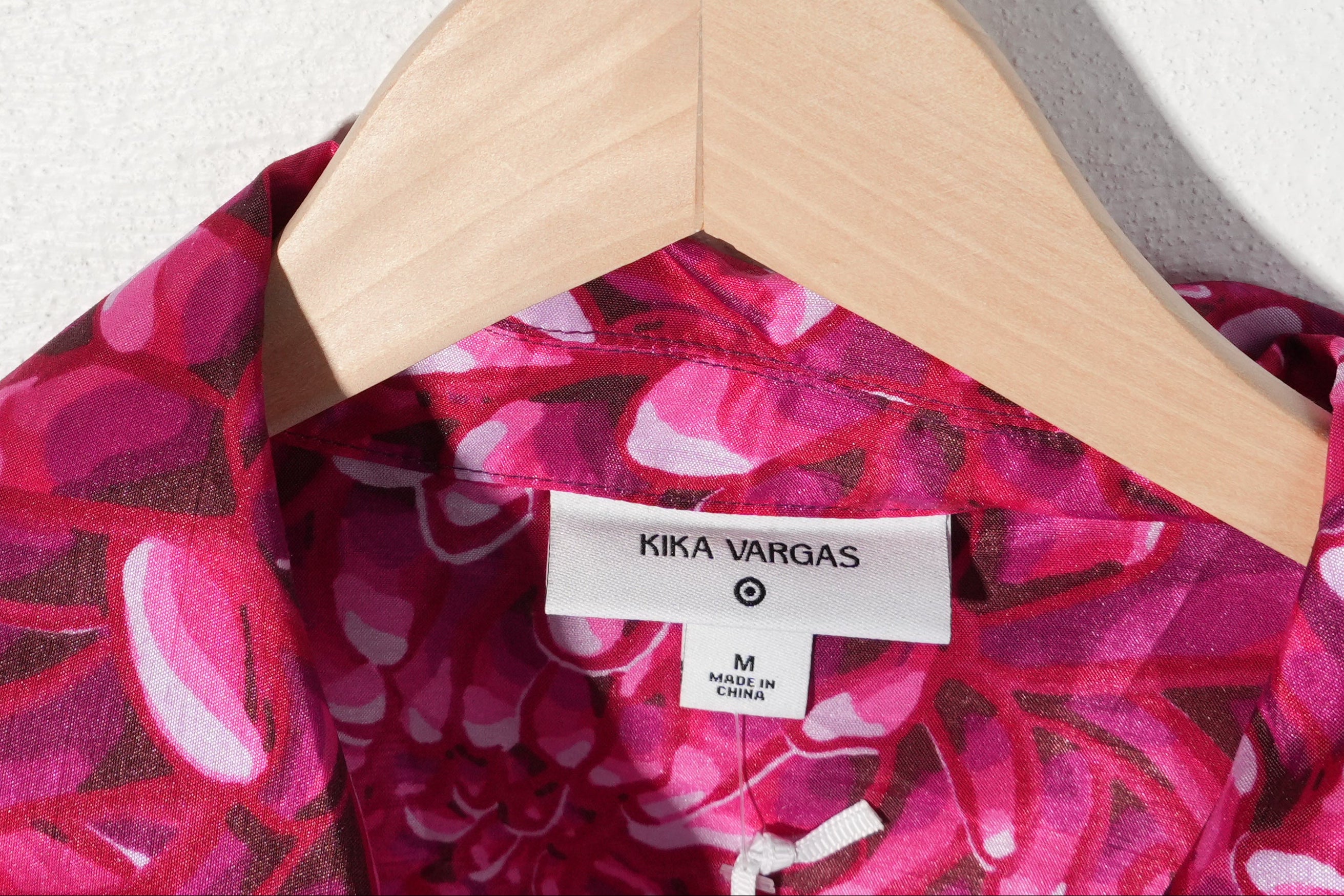 Kika Vargas Jacket Women Medium Pink Floral Chrysanthemum Button Front Cropped
