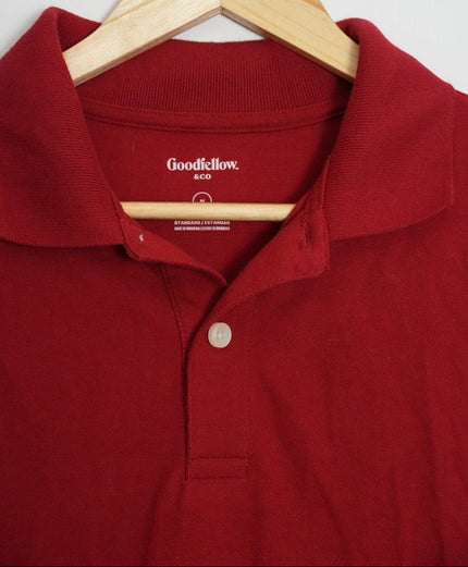 Goodfellow & Co Polo Shirt Mens Medium Red Short Sleeve Piqué Knit