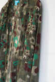 L'Amour Nanette Lepore Floral Button Down Tunic Women Medium Green Sheer