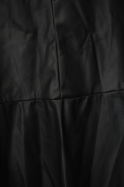 Cato Faux Leather Skirt Women Size Small Black Tiered Midi A-Line