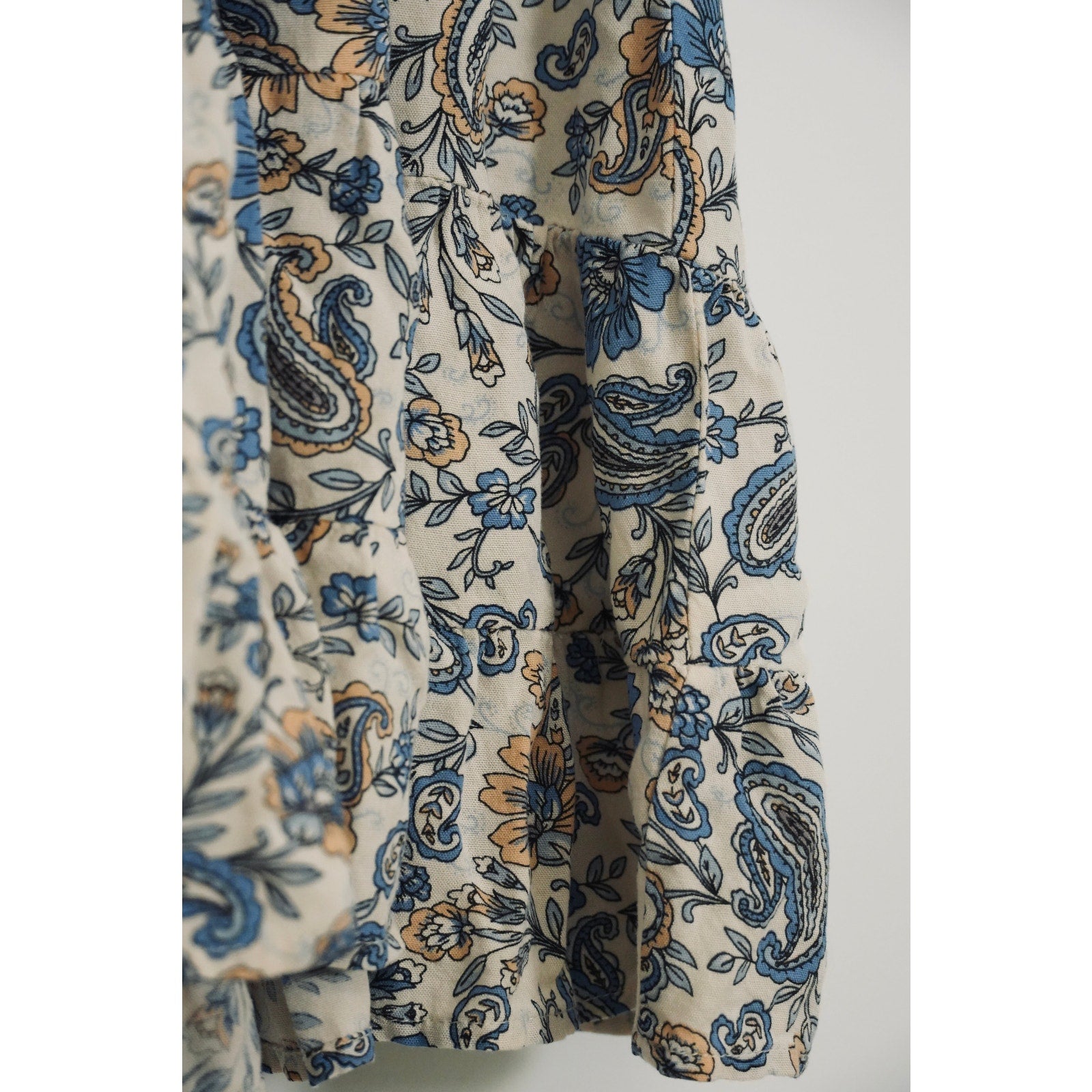 Patrons of Peace Blue and Yellow Paisley Dress Size Medium