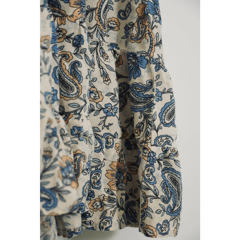 Patrons of Peace Blue and Yellow Paisley Dress Size Medium