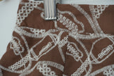 Rareraw Shorts Women Large Brown Embroidered Scallop Hem Lined Pockets