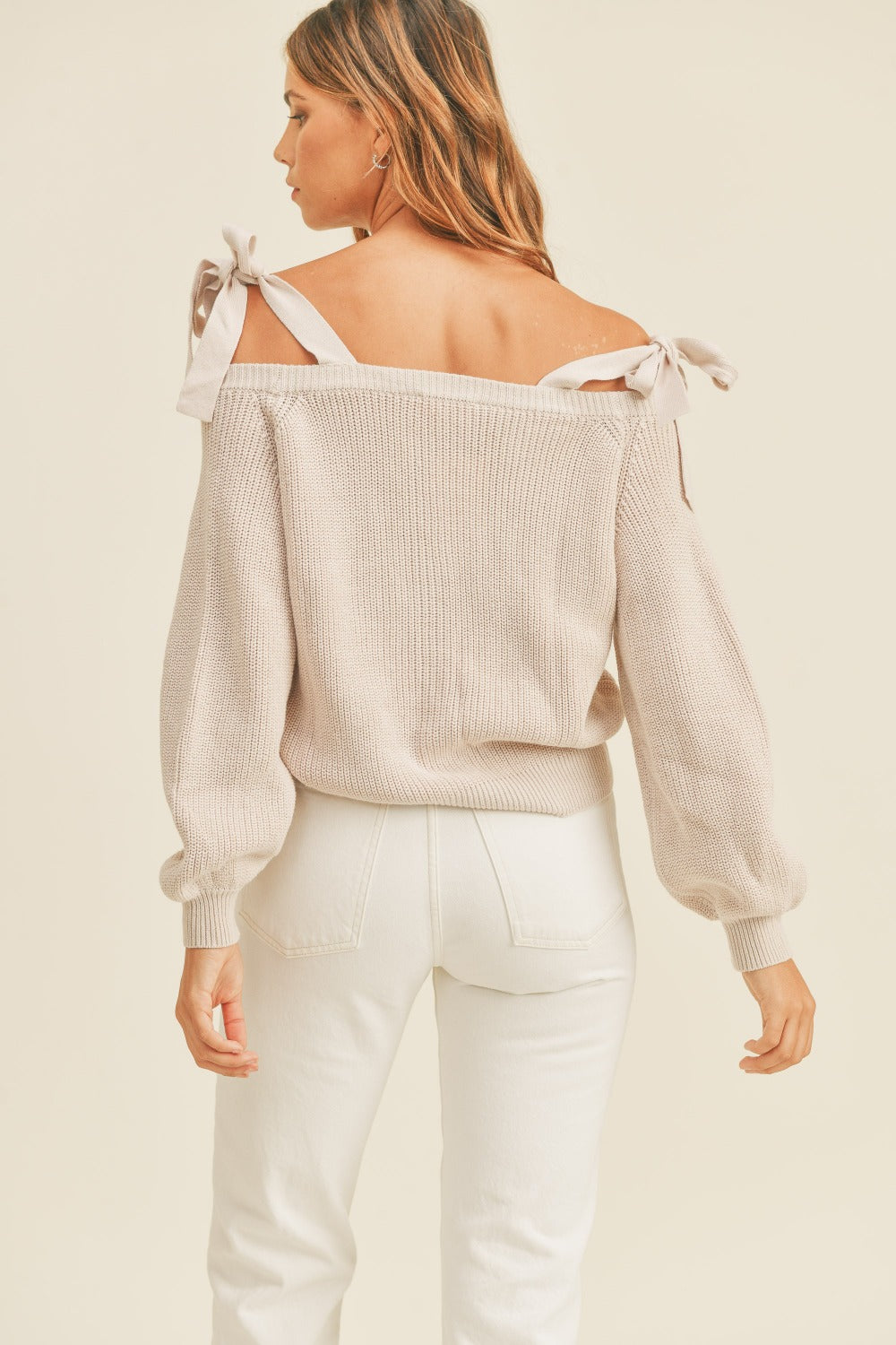 Dusty Lavender Off-Shoulder Cardigan