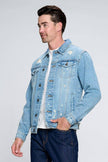 Men's Denim LIGHT WASHED Jacket with Distressing (in-store)