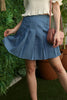 High waisted blue tennis skirt