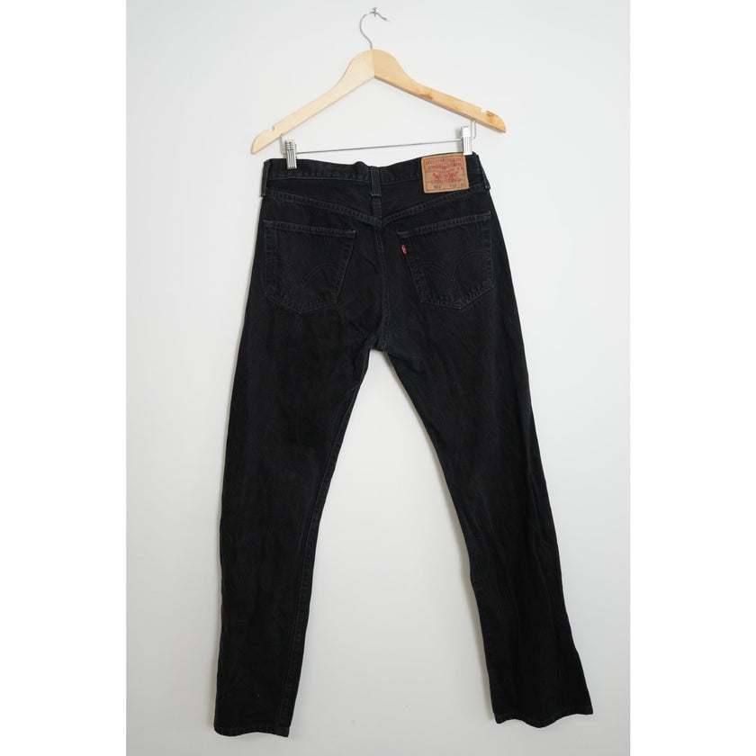 LEVI’S Original 501 Straight Leg Button Fly Black Jeans Size 33x32