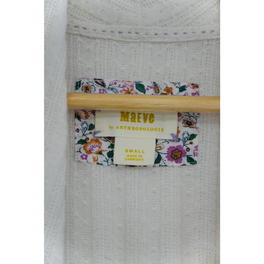 Maeve by Anthropologie Ivory Surplice Sweater Size Small