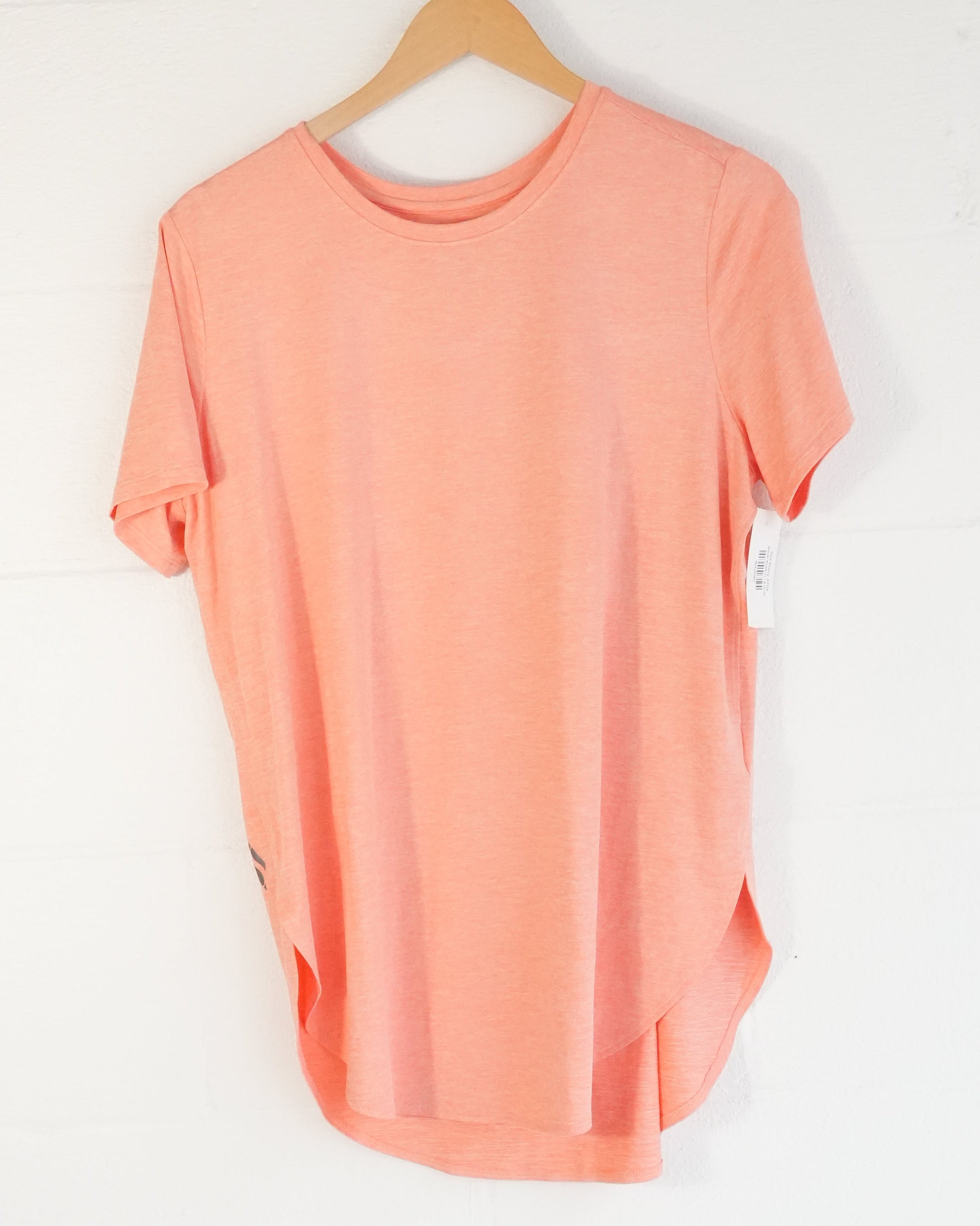 Skechers T-Shirt Women Medium Peach Short Sleeve High-Low Activewear Top